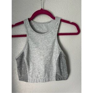 Outdoor Voices Two Tone Gray Nigh Neck Sports Bra